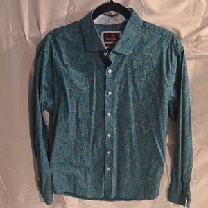 Men's Teal Paisley Shirt